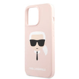 Karl Lagerfeld iPhone 13 Pro Suojakuori Liquid Silicone Vaaleanpunainen