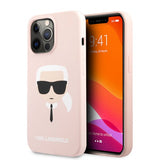 Karl Lagerfeld iPhone 13 Pro Max Suojakuori Liquid Silicone Vaaleanpunainen