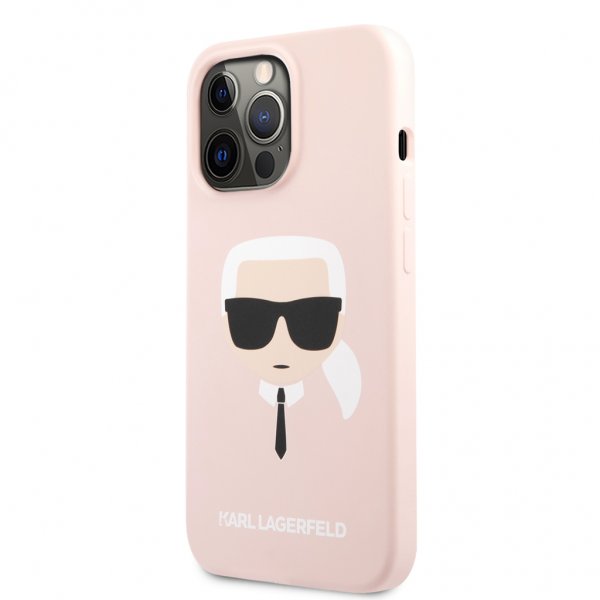 Karl Lagerfeld iPhone 13 Pro Max Suojakuori Liquid Silicone Vaaleanpunainen