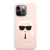 Karl Lagerfeld iPhone 13 Pro Max Suojakuori Liquid Silicone Vaaleanpunainen