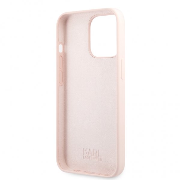 Karl Lagerfeld iPhone 13 Pro Max Suojakuori Liquid Silicone Vaaleanpunainen