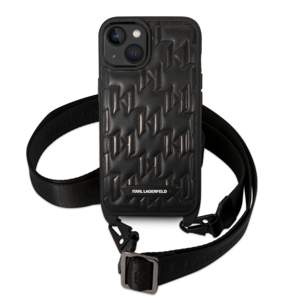 Karl Lagerfeld iPhone 14 -suojakuori Crossbody Strap Musta
