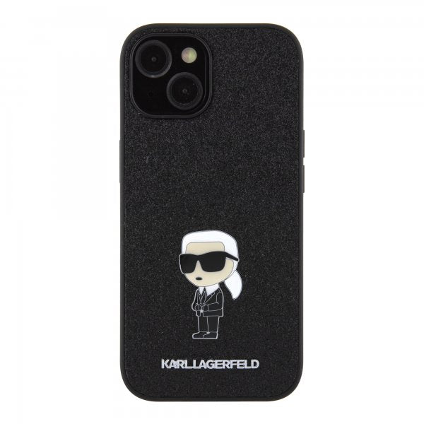 Karl Lagerfeld iPhone 15 Kuoret Fixed Glitter Musta
