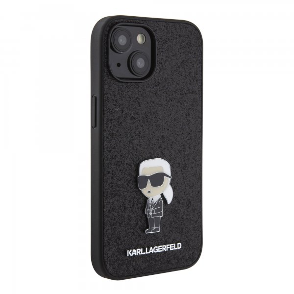 Karl Lagerfeld iPhone 15 Kuoret Fixed Glitter Musta
