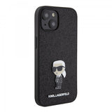 Karl Lagerfeld iPhone 15 Kuoret Fixed Glitter Musta