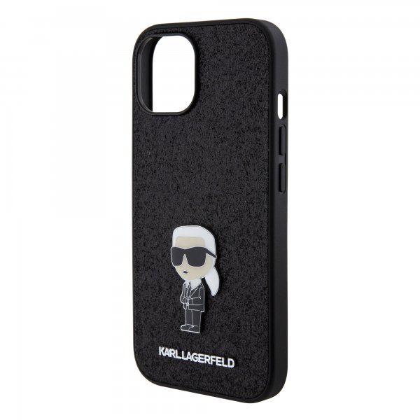 Karl Lagerfeld iPhone 15 Kuoret Fixed Glitter Musta
