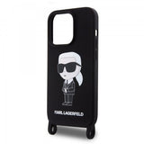 Karl Lagerfeld iPhone 15 -kuori Ikonik Crossbody Musta