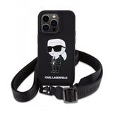 Karl Lagerfeld iPhone 15 -kuori Ikonik Crossbody Musta