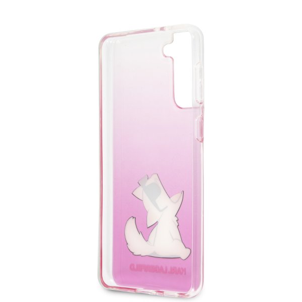 Karl Lagerfeld Samsung Galaxy S21 Plus -suojakuori Choupette Transparent Pink