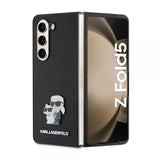 Karl Lagerfeld Samsung Galaxy Z Fold 5 -kuori NFT Karl & Choupette Pin Saffiano Musta