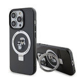Karl Lagerfeld iPhone 15 Plus Suojakuori Sormusteline MagSafe Musta