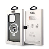 Karl Lagerfeld iPhone 15 Plus Suojakuori Sormusteline MagSafe Musta