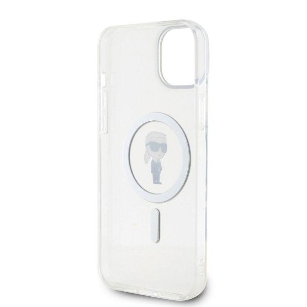 Karl Lagerfeld iPhone 15 -kuori Ikonik MagSafe Transparent