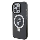 Karl Lagerfeld iPhone 15 -suojakuori sormipidikkeellä ja MagSafella, musta