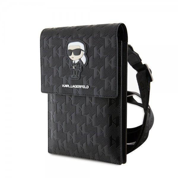 Karl Lagerfeld Wallet Phone Pouch Monogram Ikonik Musta