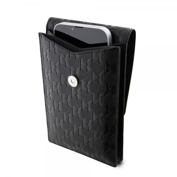 Karl Lagerfeld Wallet Phone Pouch Monogram Ikonik Musta