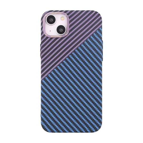 iPhone 13 Kuori Hiilikuitukuvio Sininen Violetti