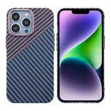 iPhone 13 Pro Kuoret Hiilikuitukuvio Sininen Purppura