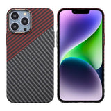 iPhone 13 Pro Max Suojakuori Hiilikuitukuvio Musta Punainen