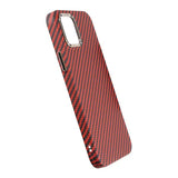 iPhone 13 Kuori Hiilikuitukuvio Punainen