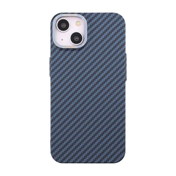 iPhone 14 Kuori Hiilikuitukuvio Sininen