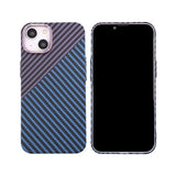 iPhone 14 Kuori Hiilikuitukuvio Sininen Violetti