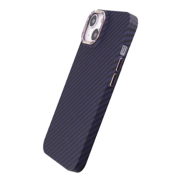 iPhone 14 Kuori Hiilikuitukuvio Violetti