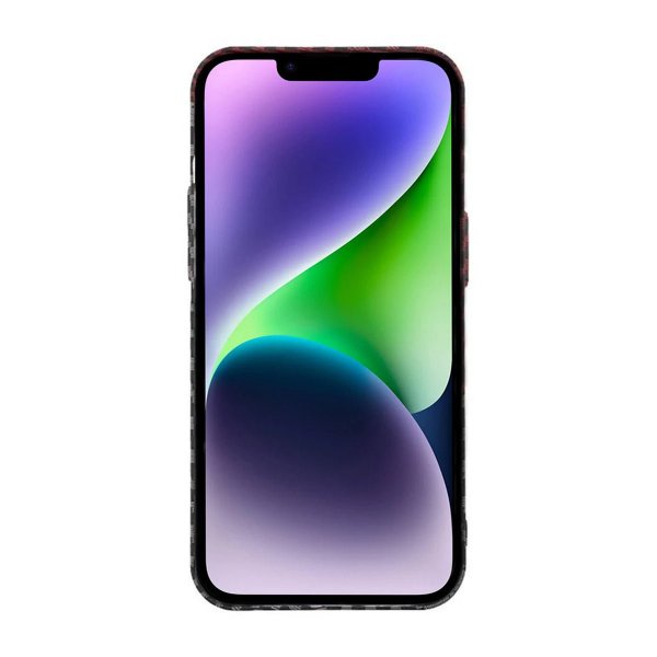 iPhone 14 Plus -kuoret hiilikuitukuvioitu punamusta