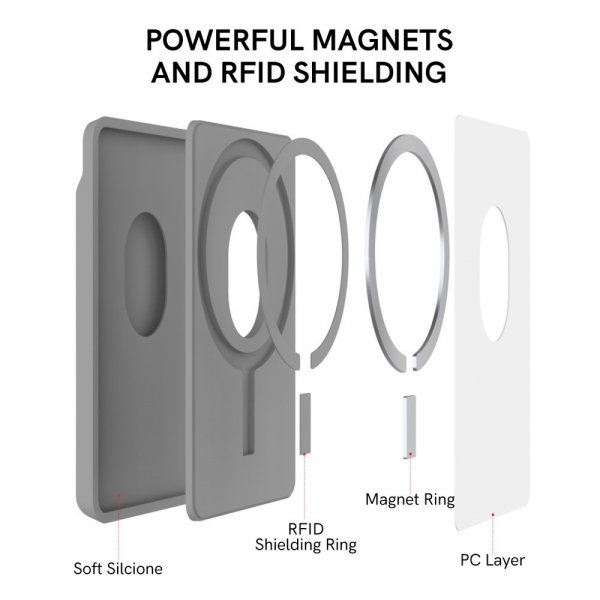 Ahastyle Korttipidike PT133-A MagSafe Harmaa