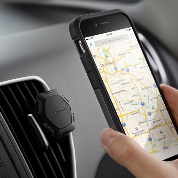 Spigen Kuel QS11 Magneettinen Autoteline Ilmanvaihtoon Kiinnitettävä Musta