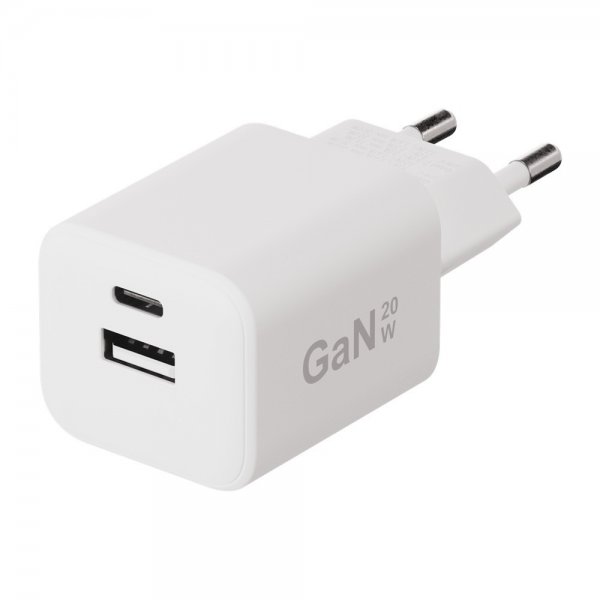 X2O Laturi 20W Kaksois-USB-C/USB-A GaN Valkoinen