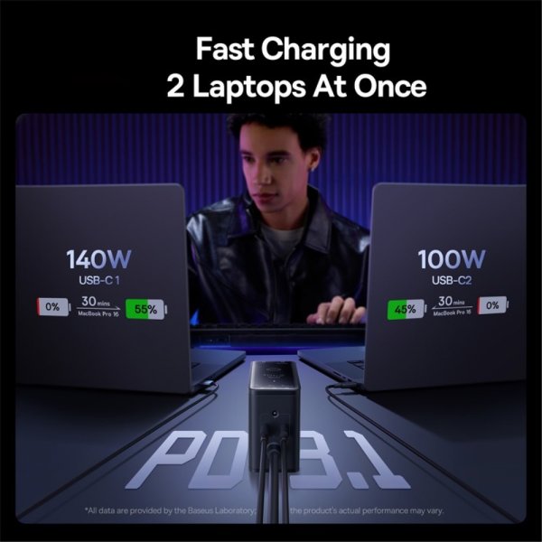 Baseus laturi 240W Digital GaN Desktop pikalaturi