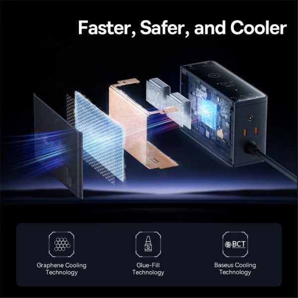 Baseus laturi 240W Digital GaN Desktop pikalaturi