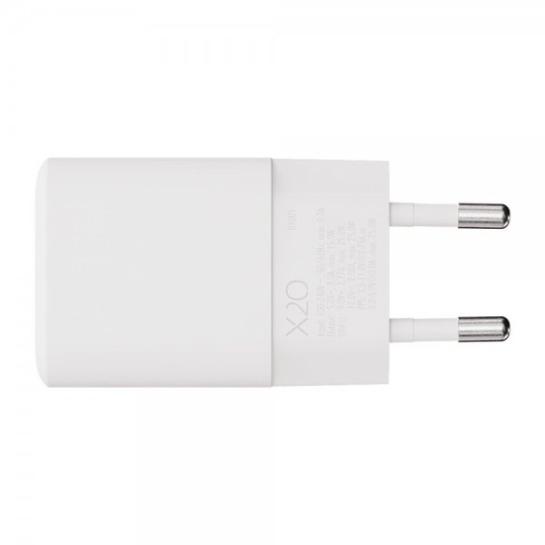 X2O-laturi 25W USB-C GaN Valkoinen