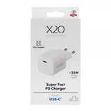 X2O-laturi 25W USB-C GaN Valkoinen