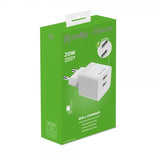 Celly Laturi 2xUSB-C 20W Valkoinen