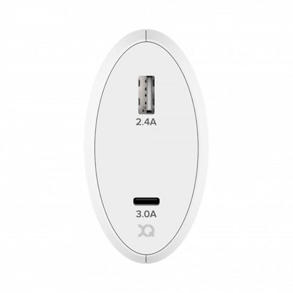 Xqisit Laturi 5.4A USB-A & USB-C 30W Valkoinen