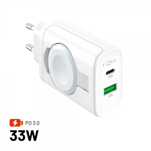 Fixed GaN-laturi 33W Apple Watch/USB-C/USB-A