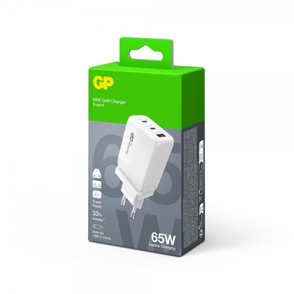 GP Laturi GaN PD 65W 2xUSB-C + 1xUSB-A