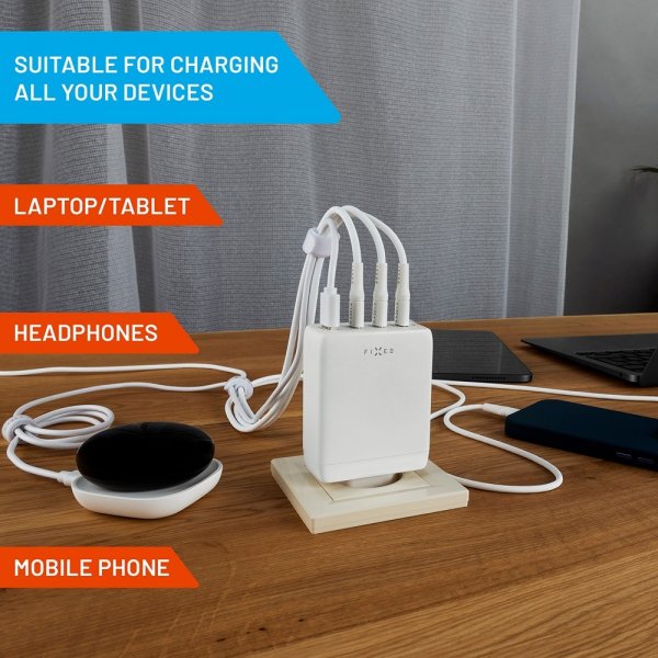 Fixed Laturi GaN100 3xUSB-C & 1xUSB-A