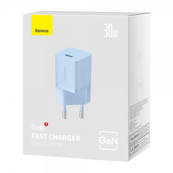 Baseus GaN5 Pikalaturi Mini 30W Sininen