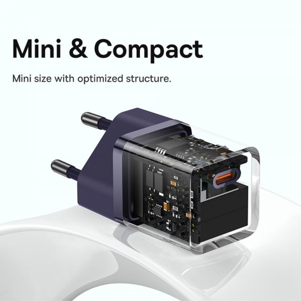 Baseus GaN5 Pikalaturi Mini 30W Violetti