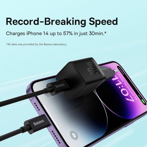Baseus Laturi GaN5 Fast Charger Mini 30W Musta