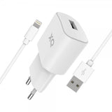 Xqisit laturi ja Lightning-kaapeli 1m 12W Valkoinen