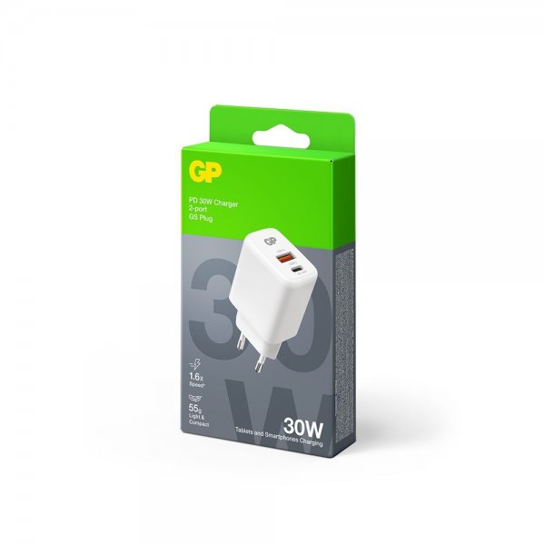 GP-laturi PD 30W USB-A + USB-C