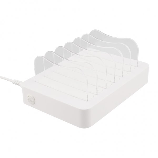 Deltaco Latausasema 50W 6xUSB-A Valkoinen