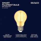 Deltaco Smart Home LED-lamppu Filament E27 WiFi A60 5.5W