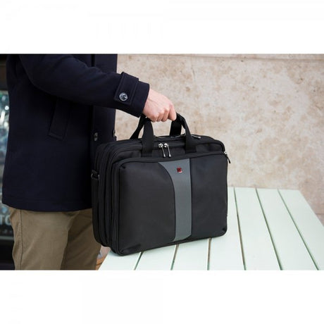 Wenger Legacy 16" Double Gusset -tietokonelaukku, harmaa/musta