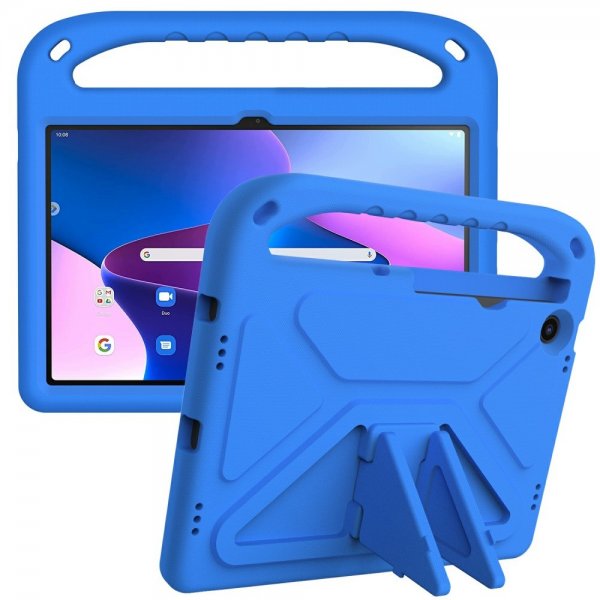 Lenovo Tab M10 Plus (3. sukupolvi) TB125 TB128 Lasten suojakotelo jalustatoiminnolla Sininen