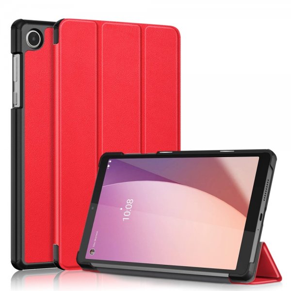 Lenovo Tab M8 (4. sukupolvi) TB300 Kolmiosainen suojakotelo Punainen